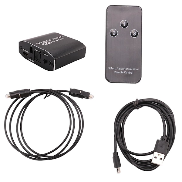 FSU SPDIF & AUDIO-omkopplare 3 i 1 ut optisk splitter Toslink digital optisk ljudomkopplare 3X1-adapter för HDTV DVD PS4 XBOX