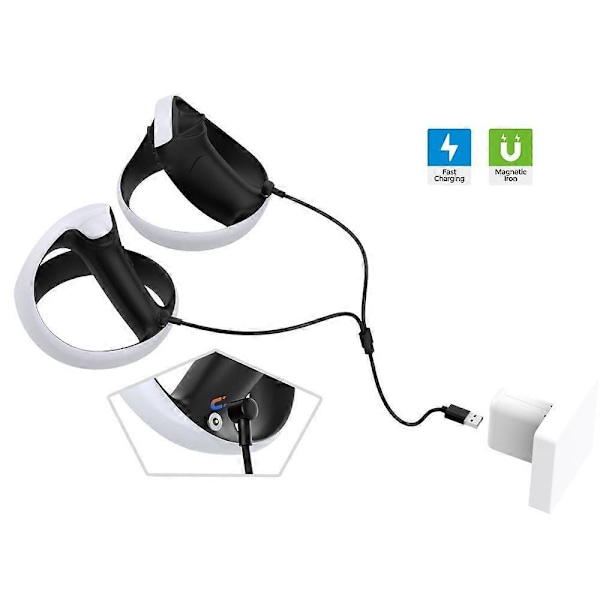 DOBE TP5-2520 PS VR2 -ohjaimelle 1 USB - 2 Type C 90 asteen magneettinen latausjohto USB C