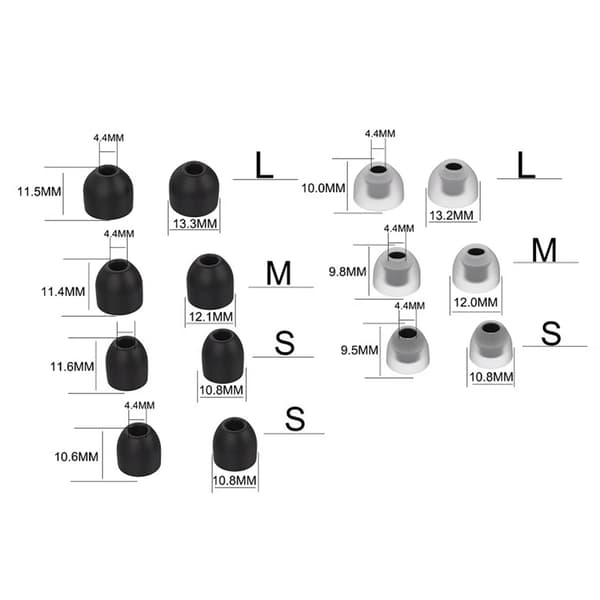 7 par öronkuddar för Sony WF-1000XM3/WF-1000XM4 Svart
