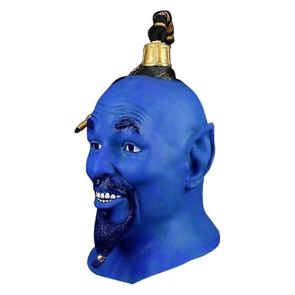 Elokuva Aladdin Cosplay Naamio Taikalamppu Naamio Lateksi Sini Haltia Halloween Päähine Props