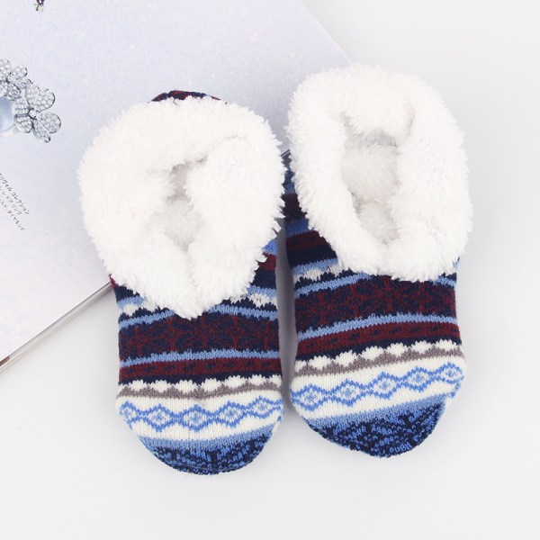 Syksy ja talvi naisten kotisukat lattiasukat luistamattomat sukat sisäjoogasukat varhaiskasvat sukat jbk Navy blue retro