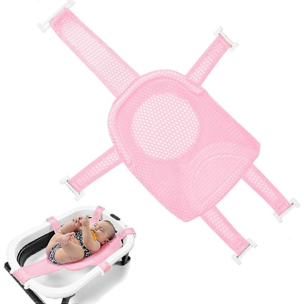 Baby Bade Nett, Nyfødt Baby Bade Sete Støtte Badekar Baby Bade Nett, Justerbart Bade Sete Nett 0-3 År (5 Vinkel Rosa)