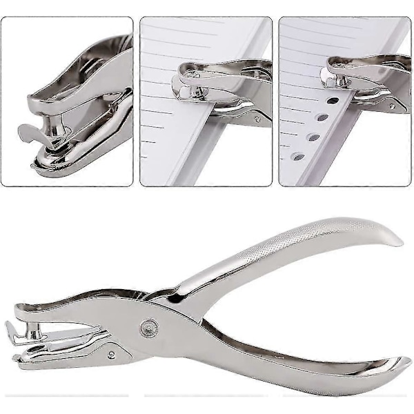 Hållbar Hålslagare, Pappershålslagare, Enkel Hålslagare Rund Skärverktyg För Hantverk Scrapbooking Fakturamarkör (silver) (1st)