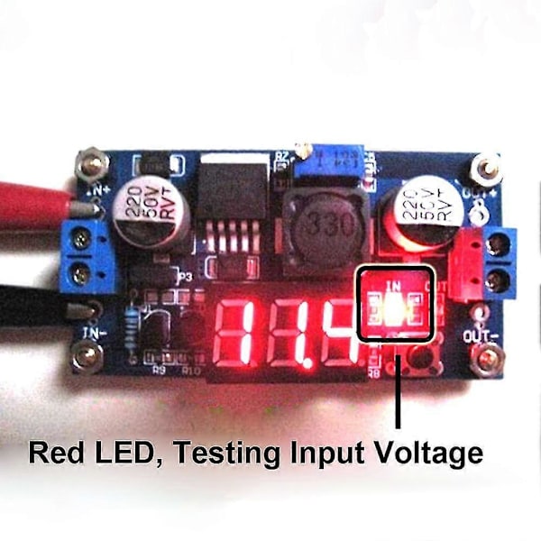 Buck Step-Down LM2596 Strømforsyningsmodul DC 2.5-40V til 1.25-37V Voltmeter