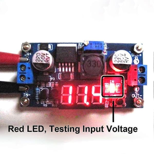 Buck Step-Down LM2596 Strömomvandlare Modul DC 2.5-40V till 1.25-37V Voltmeter