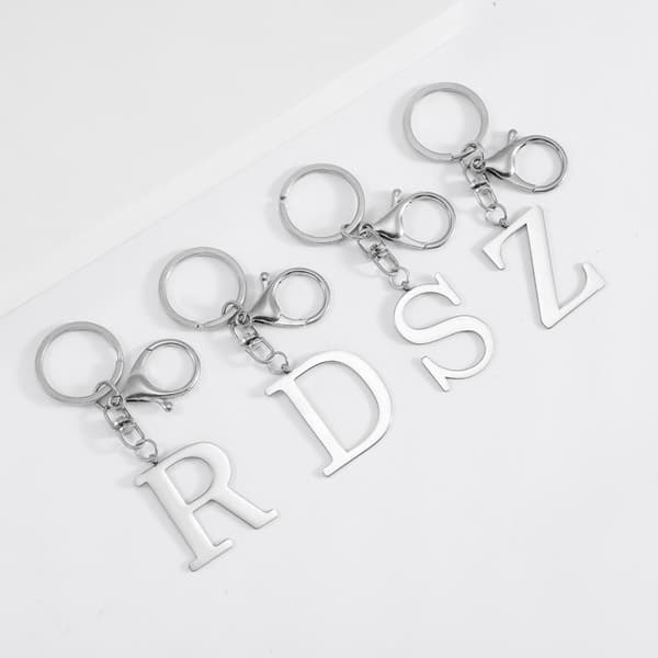 Modern Minimalist Stainless Steel Letter Keychain M