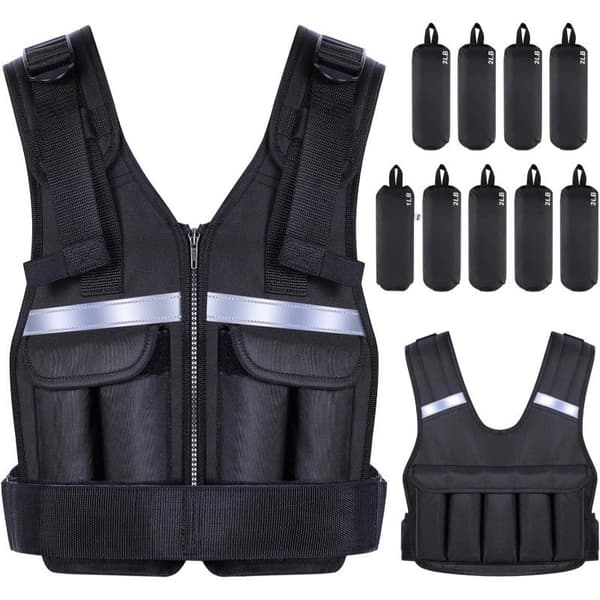 Adjustable Weighted Vest Training Jacket with 9 Sandbags, compatible with various forms of exercise