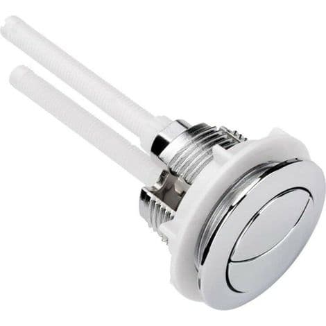 2 stk. dobbelspyling toalett trykknapper 38 mm standard forkrommet sølv toalettankknapper