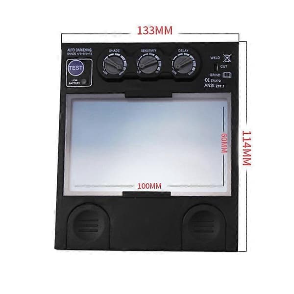 Svetslins Solcell Automatisk LCD Dimning Svetshjälm Filter Glasögon Svetslins Panel Ersättningsfilter