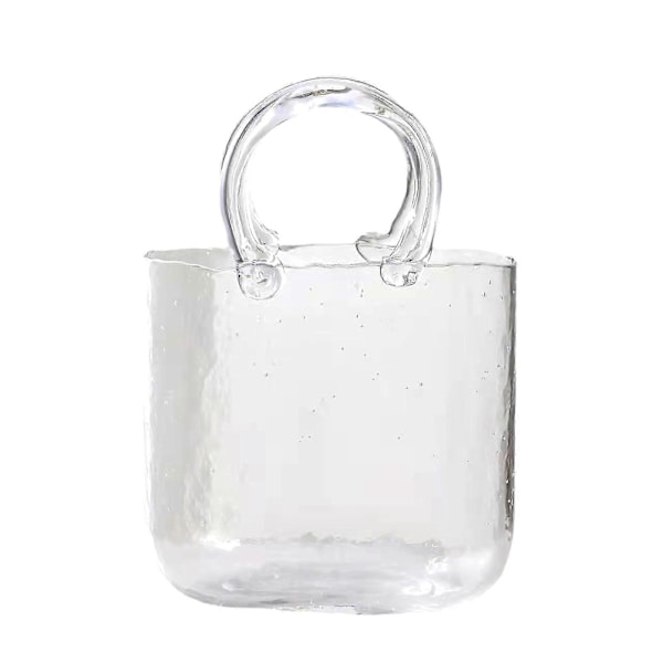 Håndveskeformet Klar Vase, Klar Veske Glass Blomster Vase for Hjem Bryllup Dekor - FARGE: transparent farge
