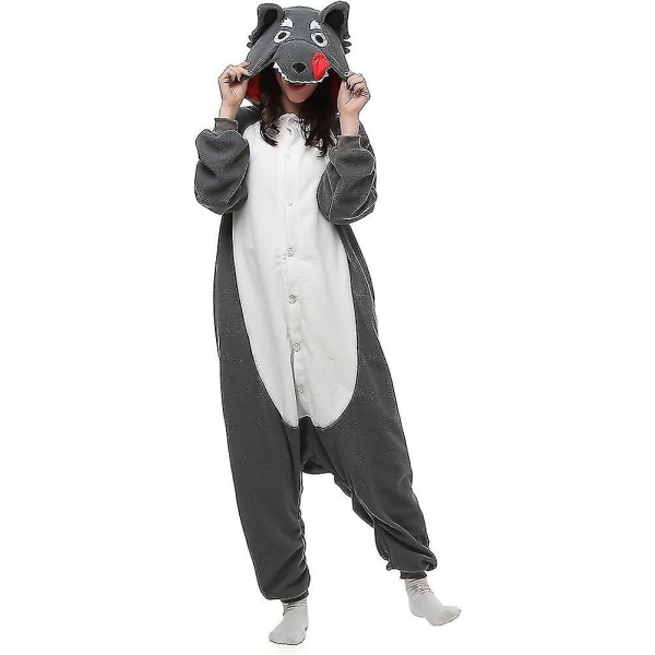 Cartoon Wolf Pyjamas Dyrekostume Jumpsuit Halloween Cosplay