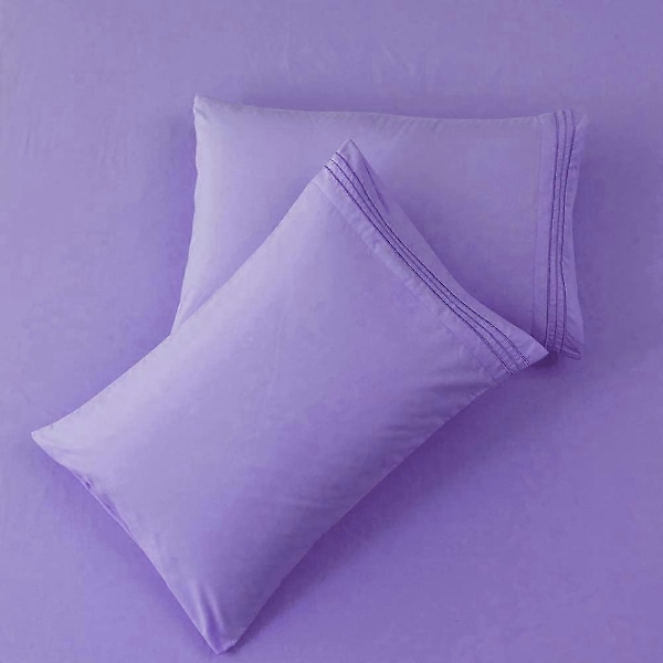Sengesæt Superblødt Mikrofiber 1800 Trådtal Luksus Egyptiske Sengetøj 16-Tommer Dyb Lomme Rynkefrit - 3 Dele (Lavendel, Twin)