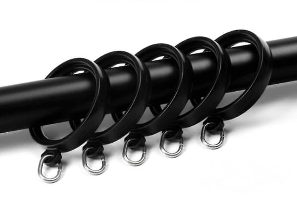 Gardinsringe - 4,3 cm Ring til Gardin Krog Pins, Sæt af 20 - Sort