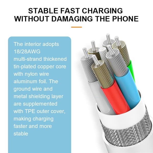 66W 6A Super Fast USB-C Charging Cable, Compatible with Huawei, Xiaomi White 1 m