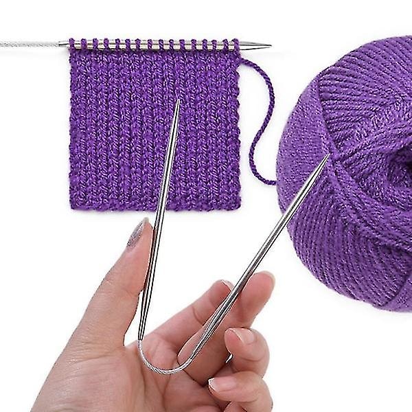 3 st Stickningsnålar Stickverktyg Rostfritt Stål Cirkulär Flexibel Sock Stickningsnål