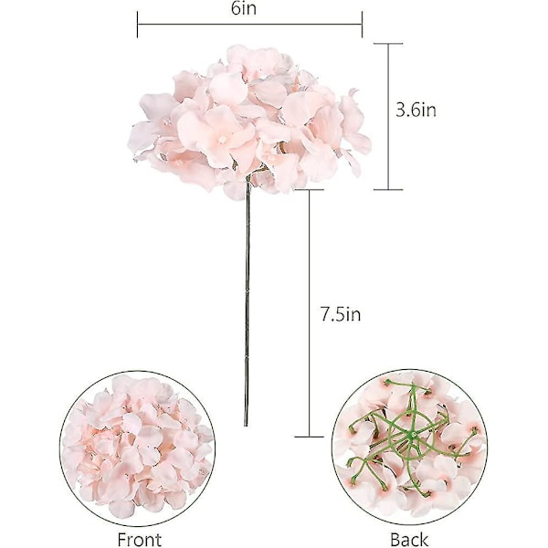 18 Stycken Gåva Hortensia Konstgjorda Blommor Siden Hortensia Blommor