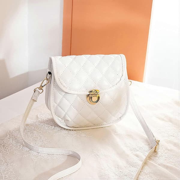 Små Flickors Axelremsväskor Småbarn Mini Söta Prinsesshandväskor Axelväska Messenger Bag, Vit