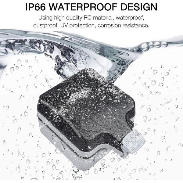 Vanntett utendørs stikkontakt med utstikkende beskyttelseskontakt - IP66 vegguttak for utendørs bruk