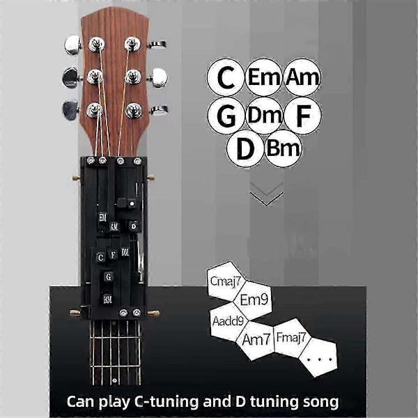Gitar Lærehjelpemiddel med 16 Akkorder, Gitarakkordtrener Folkegitar Akkorder Læringssystem for Gitar Nybegynner - JZ
