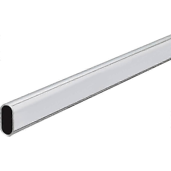 Takmonterat garderobsrörsstöd för ovala rör - Kromstål Klädstångsfäste (30 x 16 mm, 1 st)