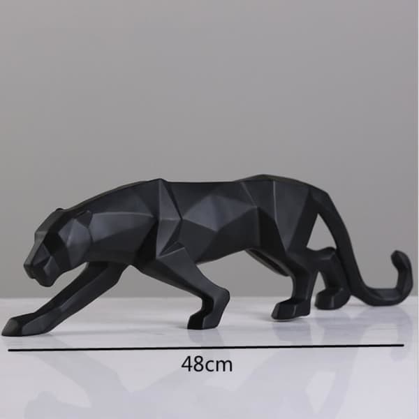 Skulptur - Moderne - Panter - Harpiks - 14x7x45 cm - Indretning - Sort
