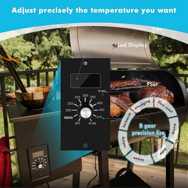 Digital termostatkontrollpanel för träpelletsgrillar, kompatibel med PB700, 340, 440, 820, BBQ