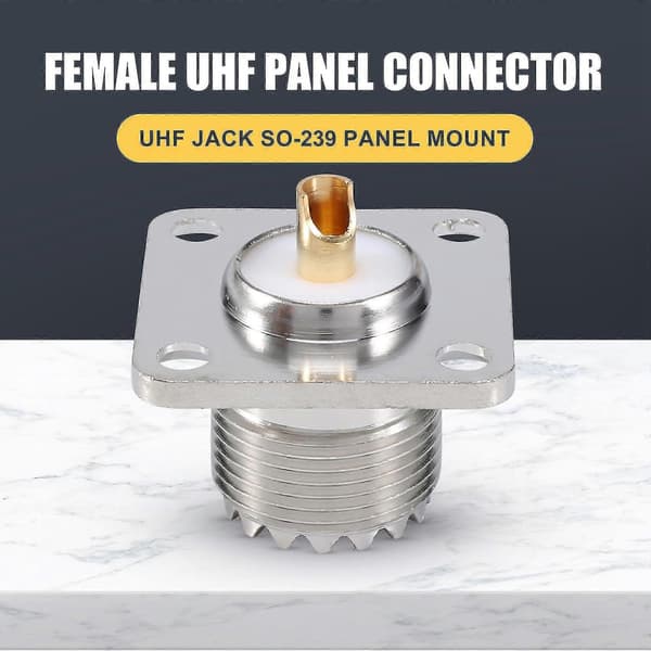 UHF Hun So239 Panel Chassis Monteringsflange Dækmontering Loddekop RF-stik