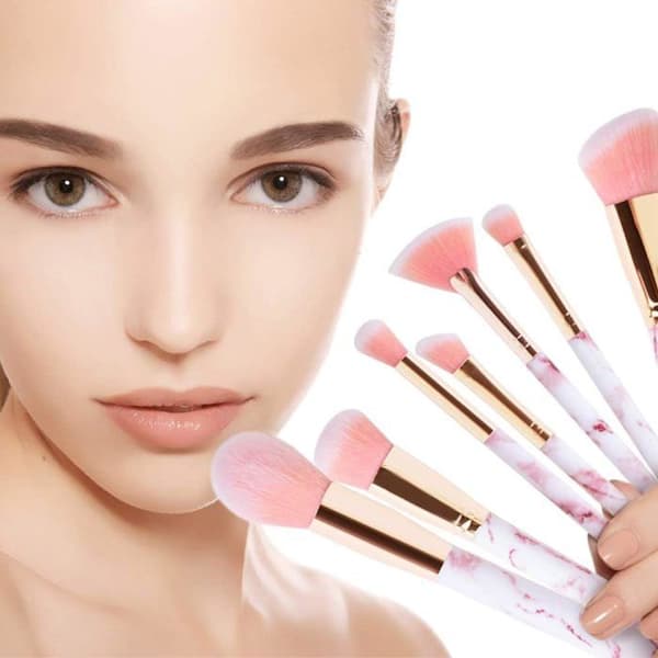 10-delars professionellt sminkborstset: foundation, concealer, rouge, ögonskugga