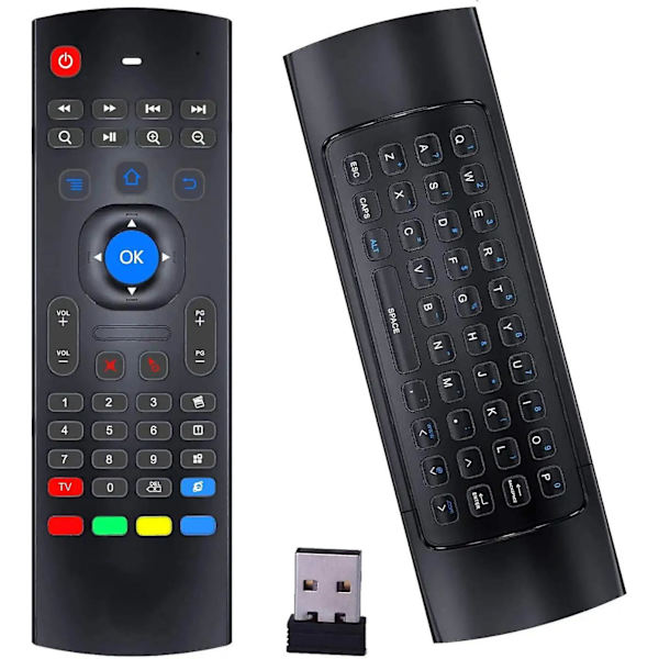 Luftmus för Android TV-box, MX3 Pro Trådlöst tangentbord 2.4G Smart TV-fjärrkontroll med rörelsesensorspelhandtag Android fjärrkontroll