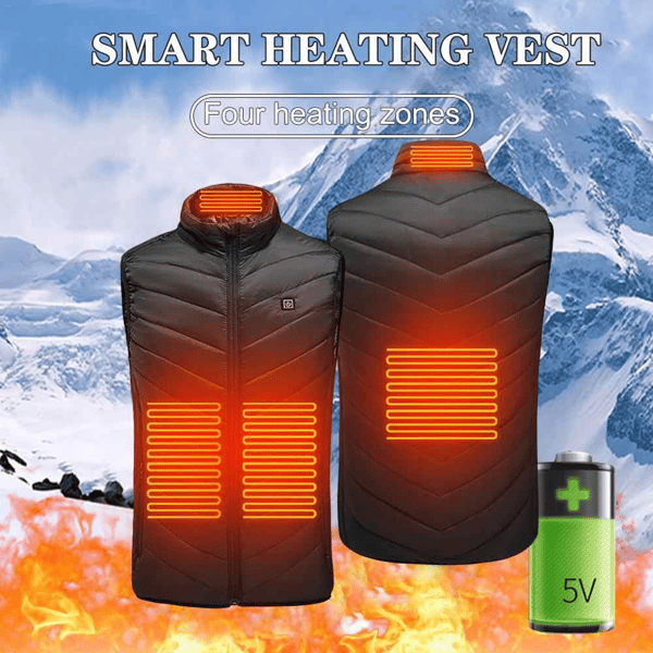 Varmevest 4 varmzoner Sort M