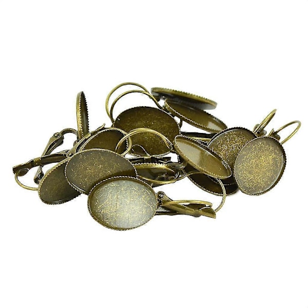 7x12 kappaletta Levereback-korvakorukoukkuaihio Kehysistukka Cabochon-asetus Pronssi