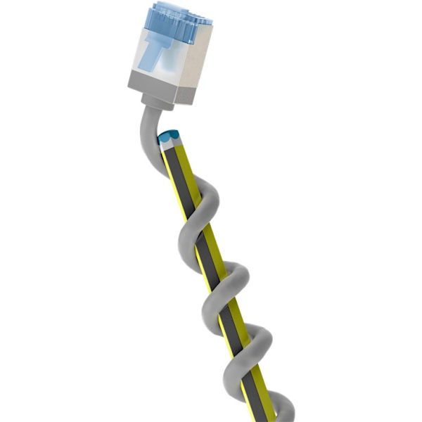 Ultrafleksibelt patchkabel CAT 6A, slankt, U/FTP, grå