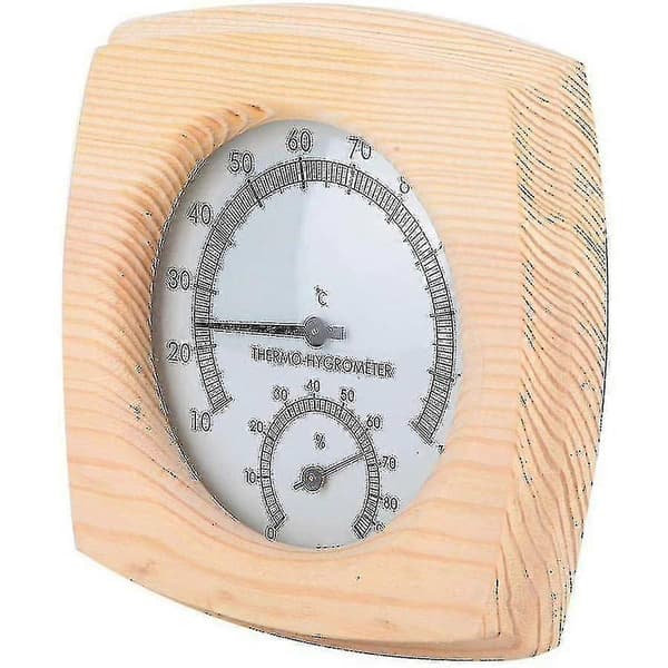 Saunatermometer Hygrometer i Tre, Termometer Hygrometer for Saunarom