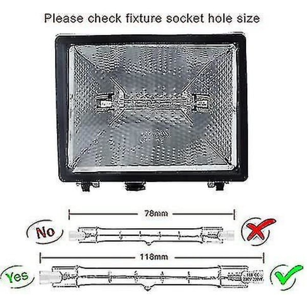 5-pack R7s Halogenlampa 118mm 200W 230V, R7s Halogenstav 118mm, Halogenlampa R7s Dimbar Halogenstavlampa för Byggnadsbelysning, Arbetslandskapsbelysning