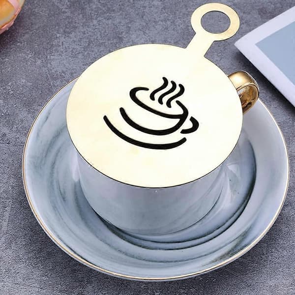 4-delt kaffesabelonsæt i rustfrit stål til latte- og cappuccinopynt