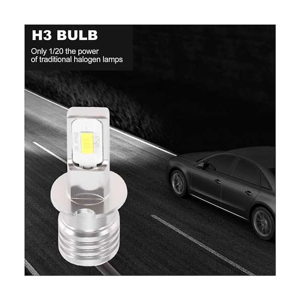 4x H3 LED-sumuvalot ajovalot polttimosetti 6000k 100w