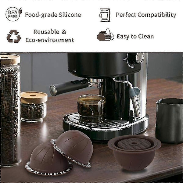 Genanvendelig Kaffe Kapsel Til Vertuoline & Vertuo Pod, 150 Ml Kaffe Pods Til Presso Vertuo Kaffe-Yvan
