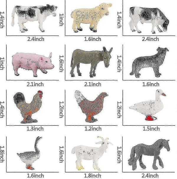 Learning Minds Sett med 12 Jumbo Gårdsdyr