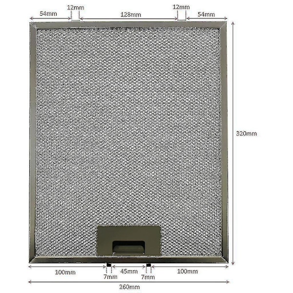 Opgraderet 3 X Servis Universal 320 X 260 Mm Metal Kogepladeemhætte Fedtfilter