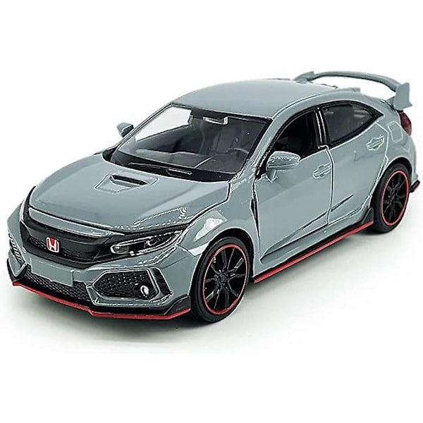 Civic Type R Legetøjsbil Hatchback Sports Die-Cast Modelbil 1/32 Skala Metal Træk Tilbage Friktionsdrevet Køretøjer Døre Åbne Lys Lyd Letmetalstøbte Legetøj