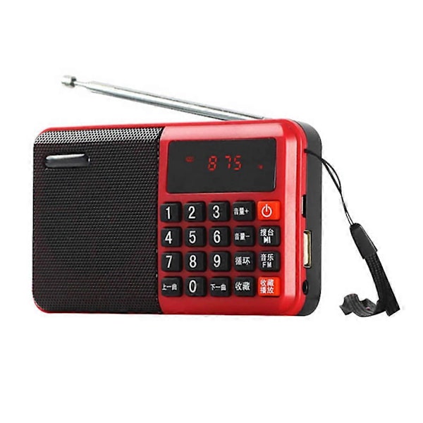 Mini Bärbar Digitalradio Laddningsbar TF-Kort Högtalare med LED-Skärm