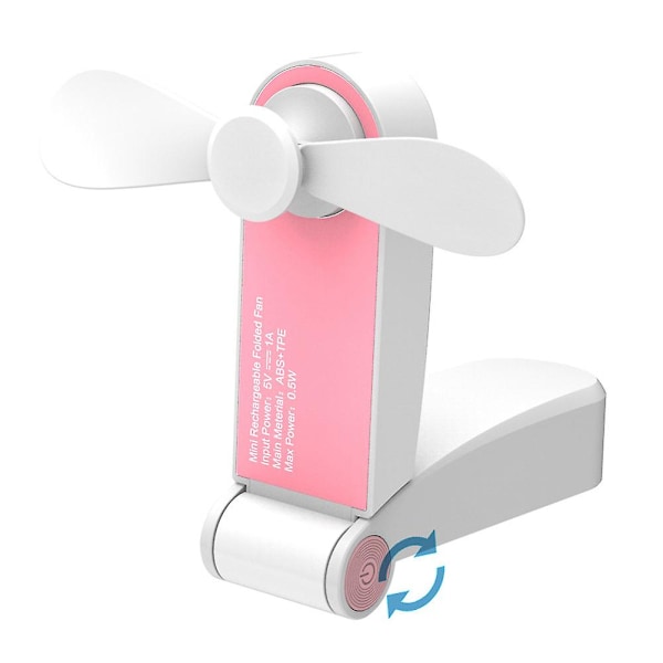Bærbar Foldbar Lommeventilator USB Genopladelig Rejse Mini Håndholdt Ventilator Ny