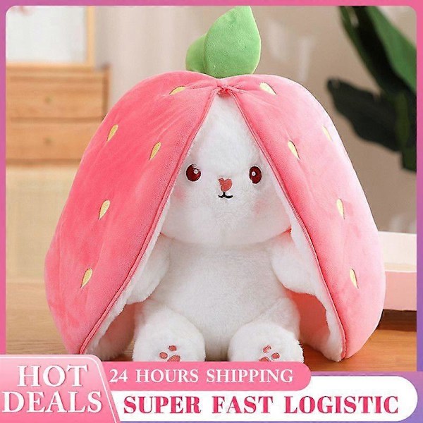 Bunny Plussjdyr Kawaii Gulrot Jordbær Forvandles Til Kanin Dyr Farge: 25cm Dukke