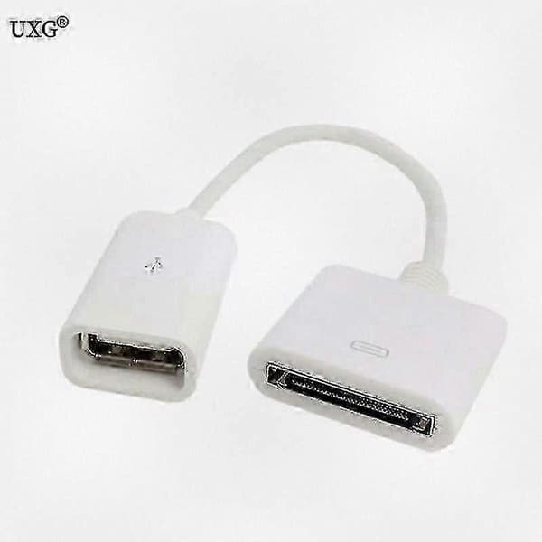10 cm 30-pin hun til USB 2.0 hun data ladekabel kort dock-stik til iPhone iPad iPod sort
