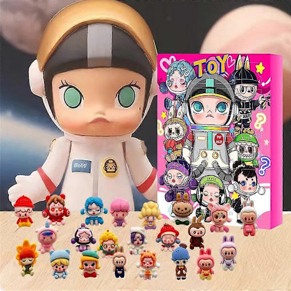 Pop Mart Labub Monster - Farverig Macaron Plys Nøglering Serie (24 blind boxes, 2,45 cm)