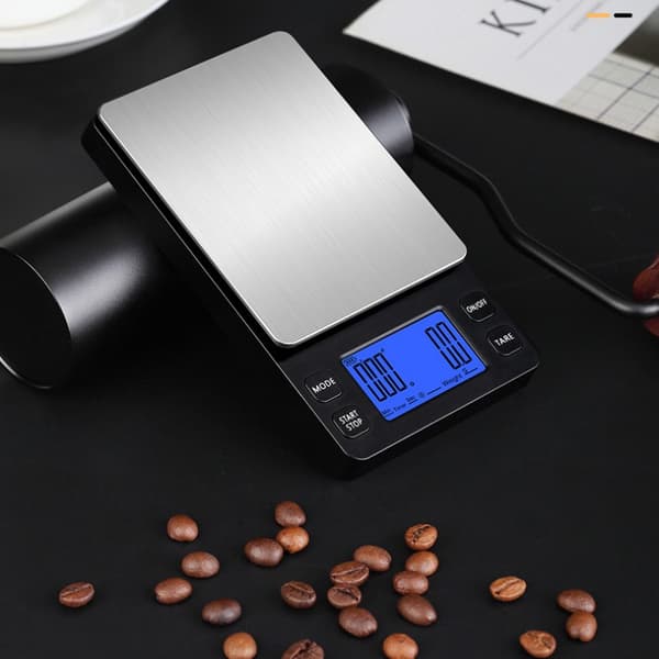 Mini digital scale coffee scale rechargeable 2 kg/0.1 g Black