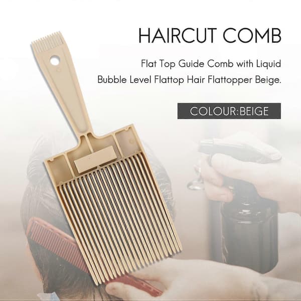 Flat Top Guide Kam med Væskeboblenivå Flattop Hår Flattopper Beige