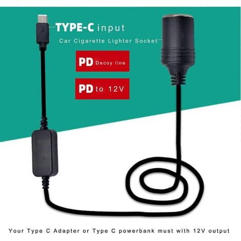Cigarettænderadapterkabel til E-Dog-oplader, 3 meter