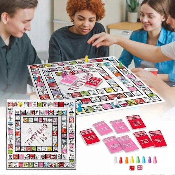 Tipsy Land Roligt Drickspelet För Vänner I Festbrädspelet Uppgifter Och Utmaningar Spel