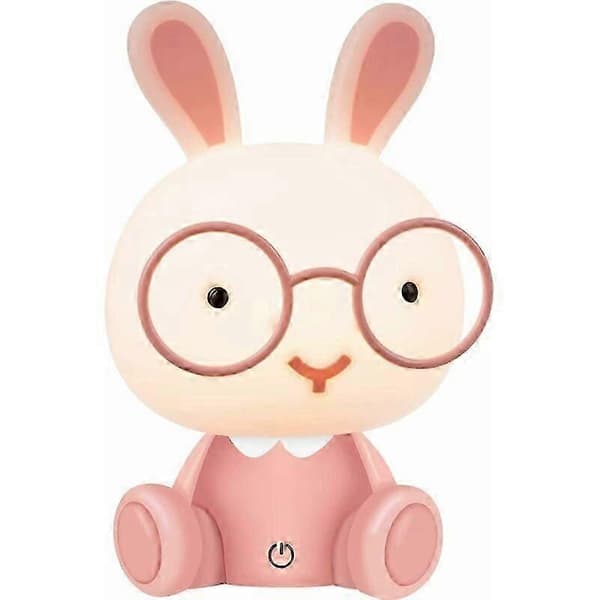 Pink Kanin LED Natlampe